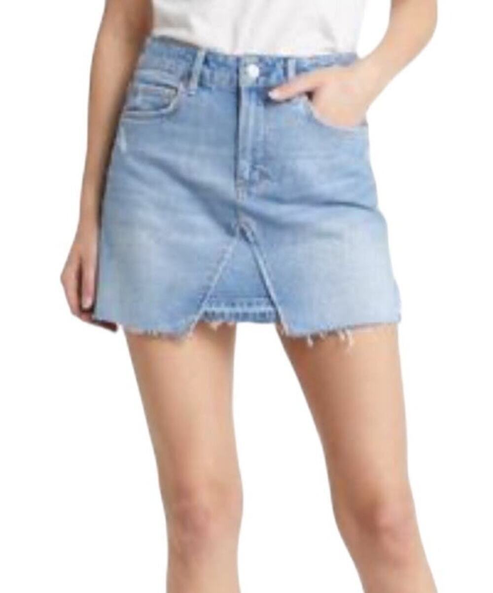 Paige Skirt Jessie raw hem denim blue size 26